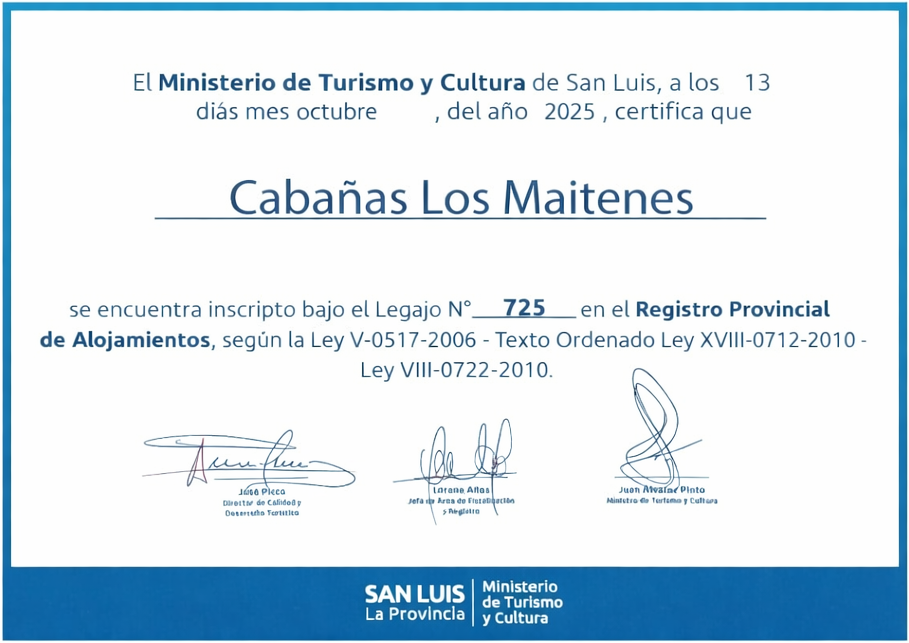Habilitación Turismo San Luis